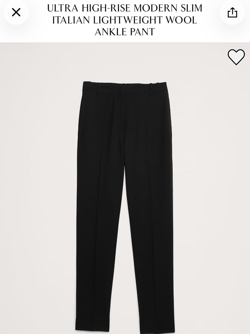 Banana Republic Straight-Leg Black Dress Pants